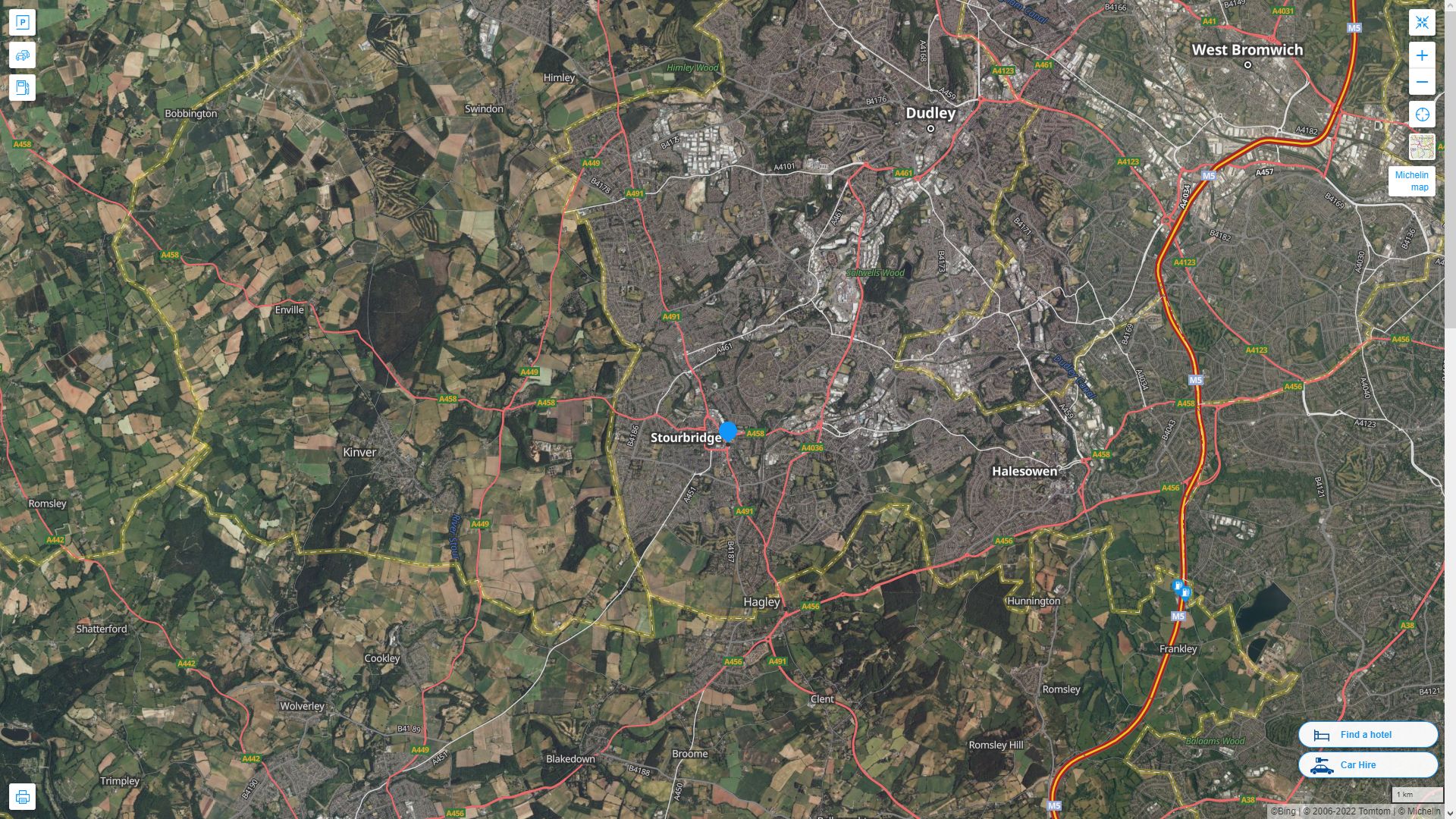 Stourbridge Highway and Road Map with Satellite View